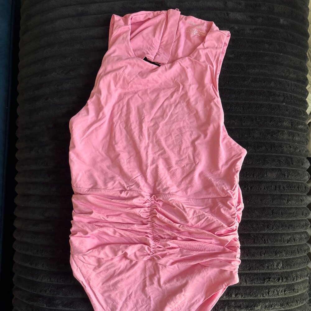 Riot Swim Jace ruched one piece in pink